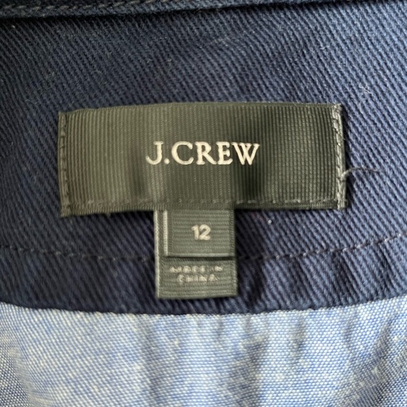 J. Crew Peacoat Heavyweight Cotton Twill Double Breasted Button Up Size 12 Navy - Picture 12 of 16